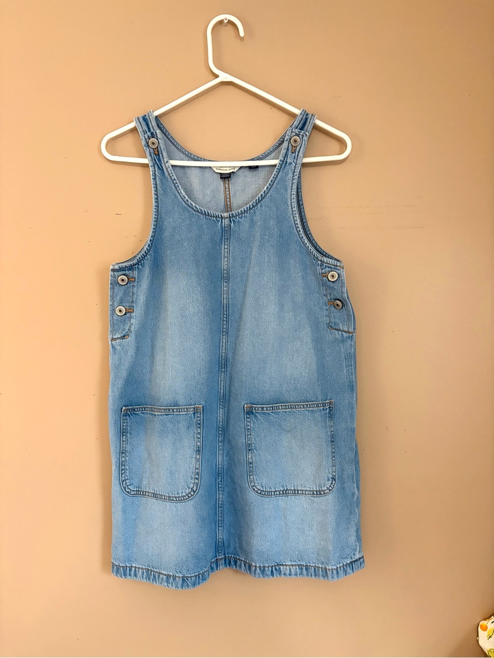 American Eagle Outfitters Light Blue Denim Pinafore Dress